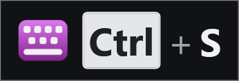 A small application icon at the left of the line, before the keys