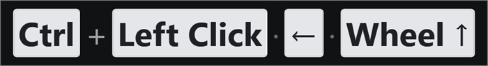 A mouse click entry beside arrow-key entries