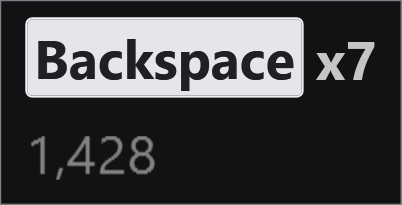 Backspace drawn as a key cap with x7 after it